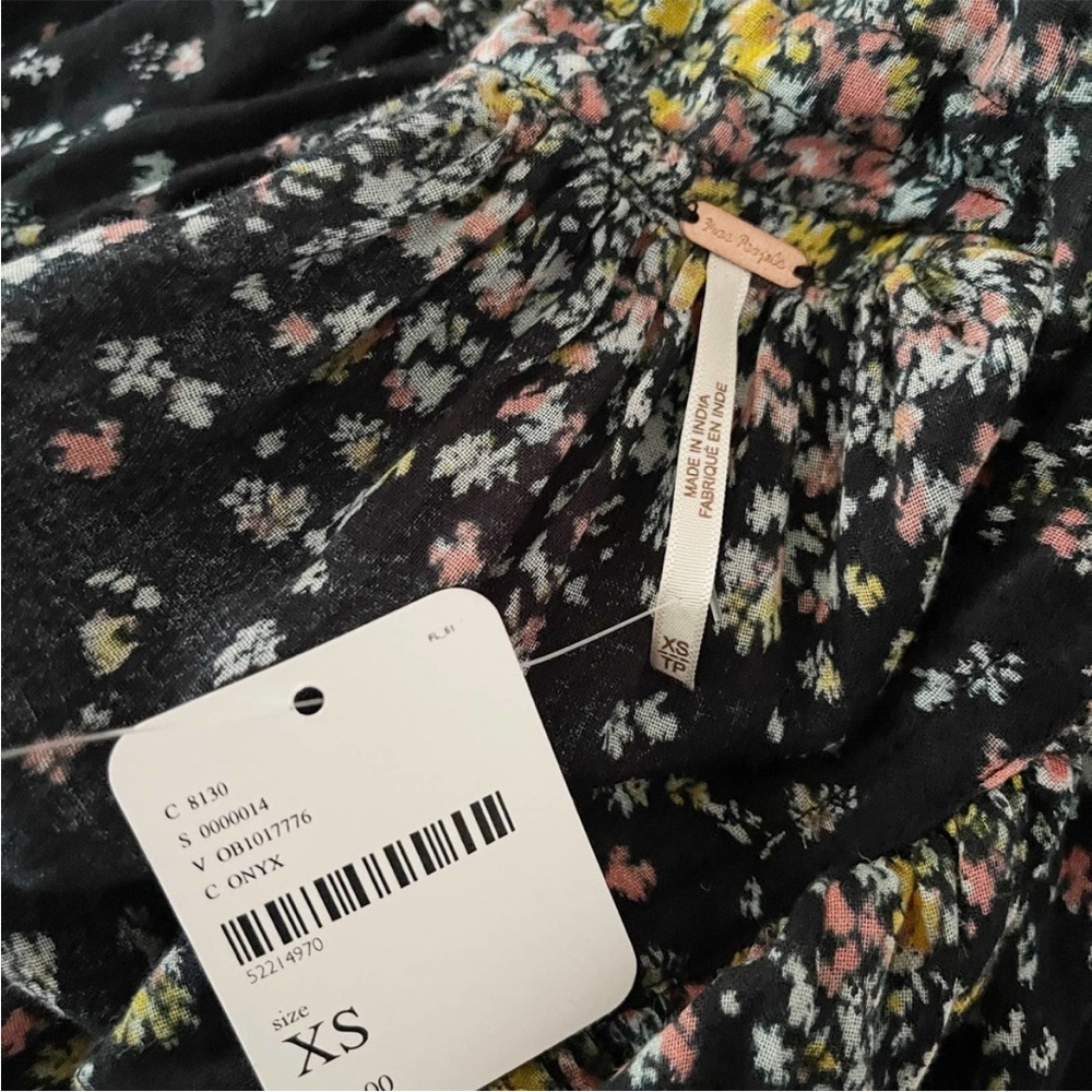 BNWT FREE PEOPLE 100 Degree Black Floral Mini Dress XS - Picture 8 of 9